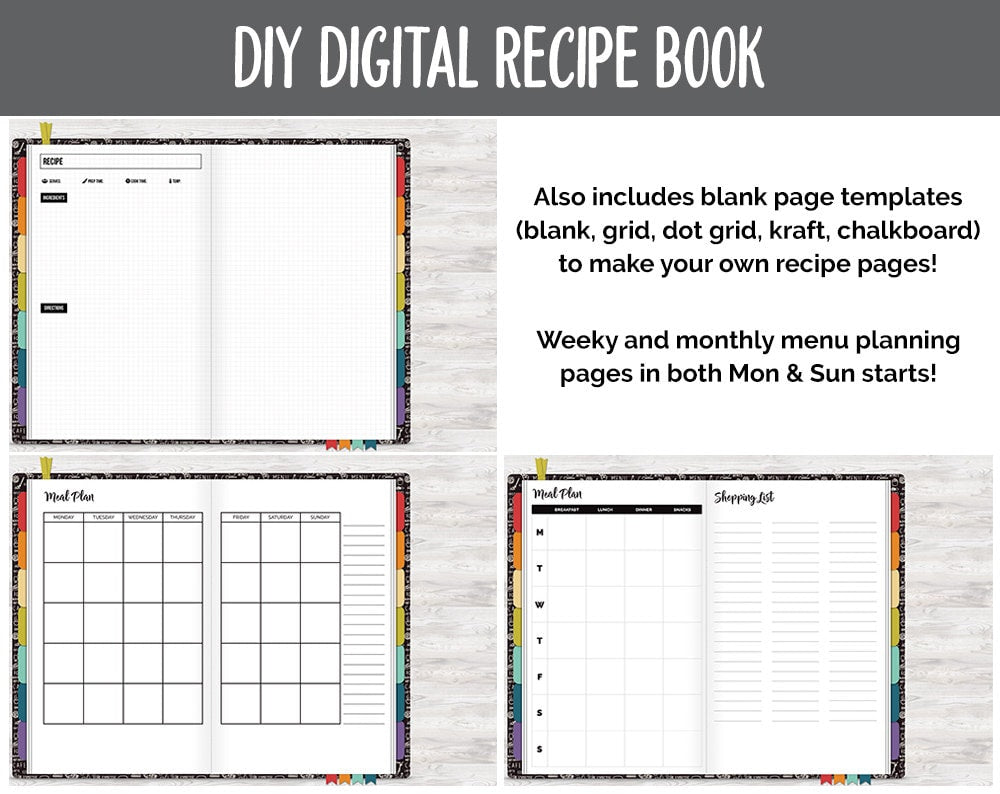 DIY Digital Recipe Book | Goodnotes, iPad & Android | Recipes, Meal Planning