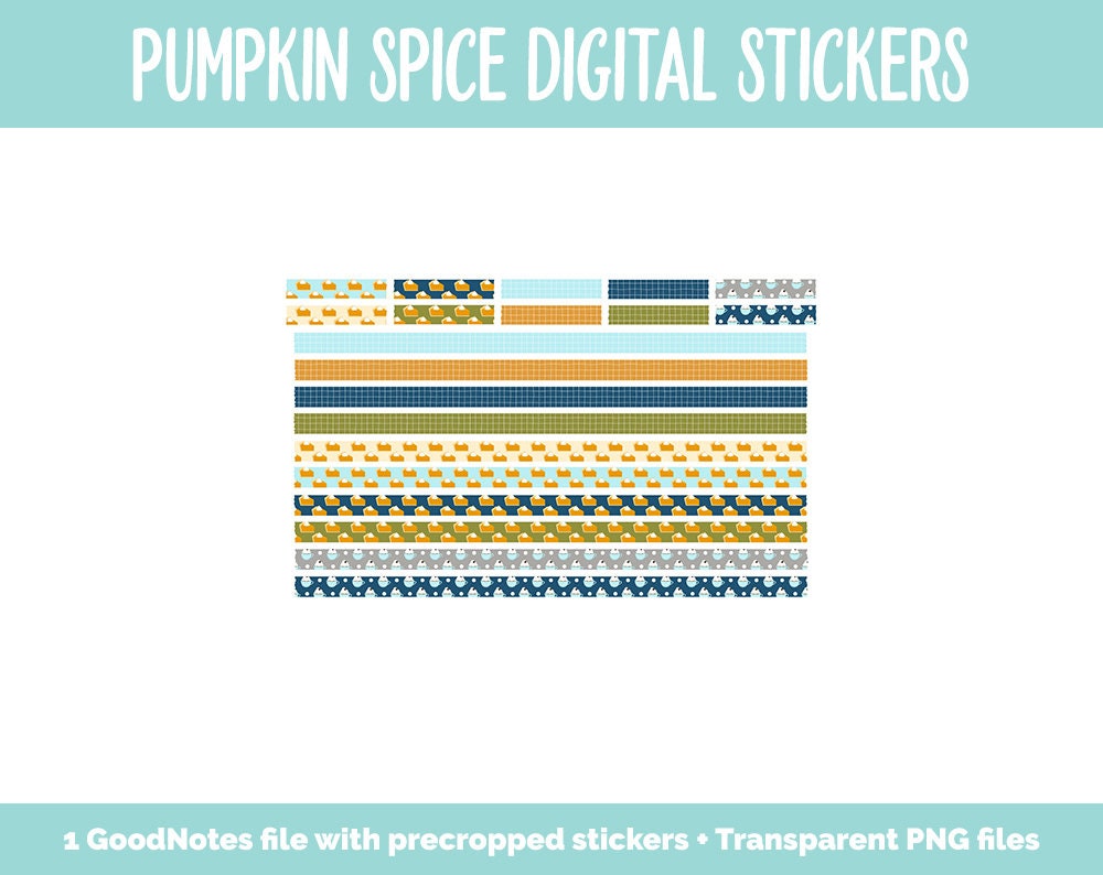 Pumpkin Spice Digital Stickers | GoodNotes, iPad & Android | Fall, Autumn, Thanksgiving, Kawaii, Adulting, Moods, Tasks