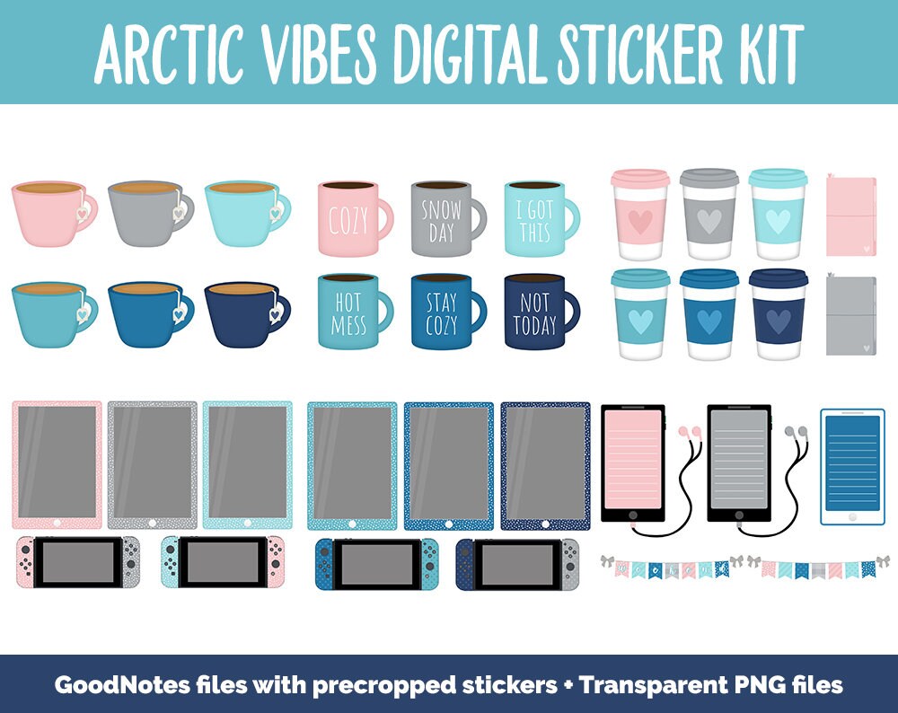Arctic Vibes Digital Sticker Mega Bundle | Polar Theme