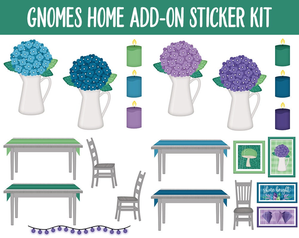 Gnomes Galore Home Digital Stickers | GoodNotes & iPad | Furniture, Decor