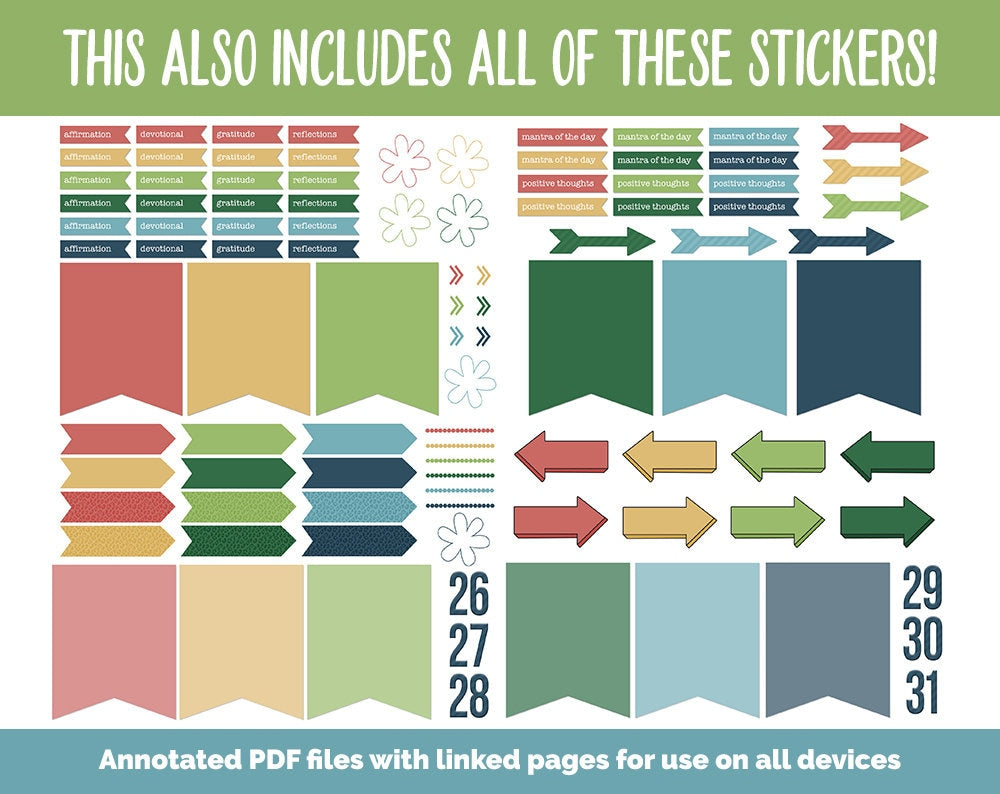 31 Day Digital Journal + Sticker Bundle | Safari Theme