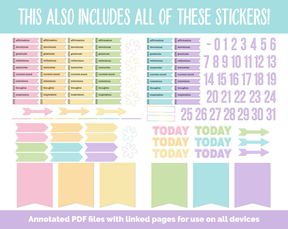 31 Day Digital Journal + Sticker Bundle | Sprinkles Theme