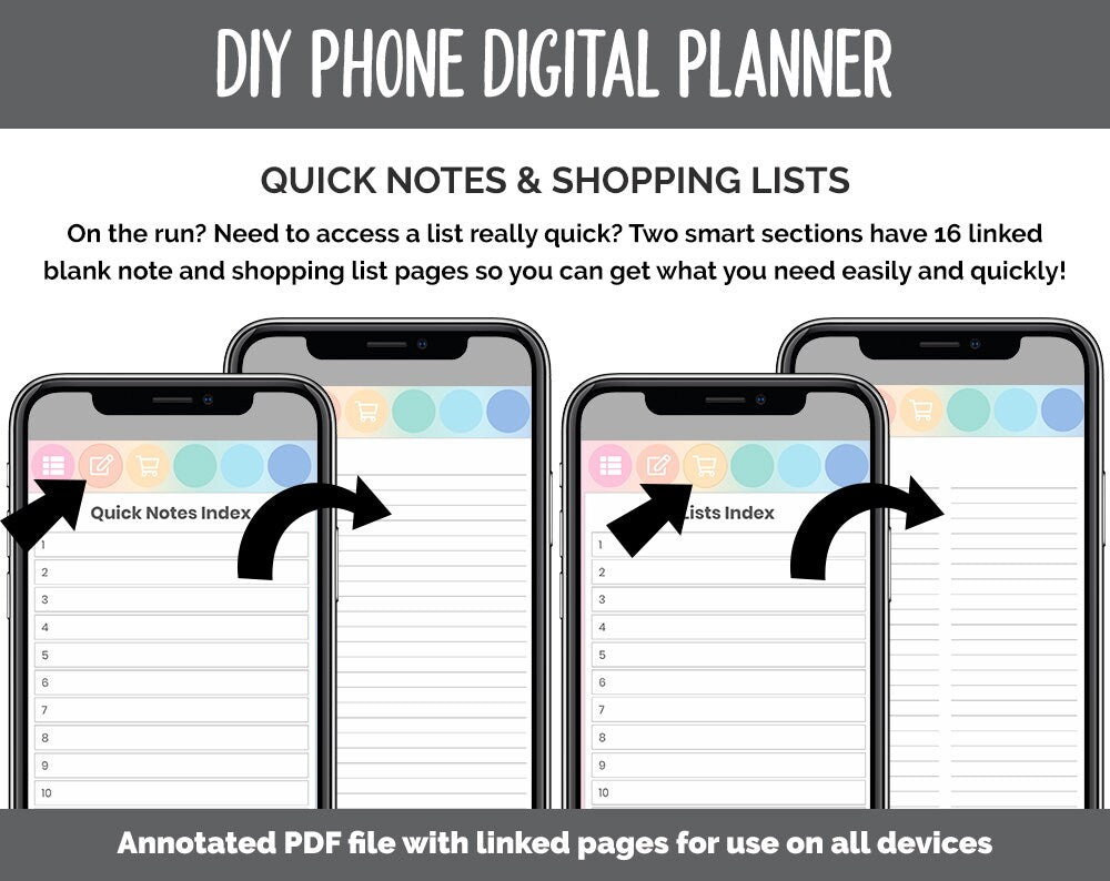 DIY Phone Digital Planner | Candy Theme | Goodnotes, iPad & Android | Hobonichi, Planner, Notebook