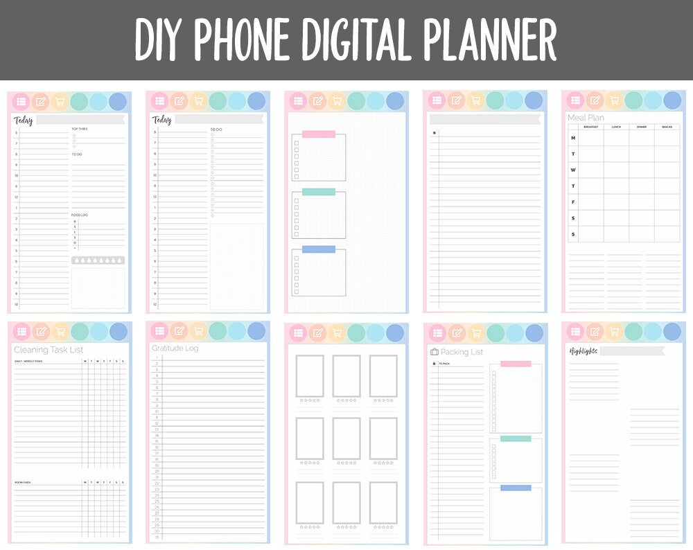 DIY Phone Digital Planner | Candy Theme | Goodnotes, iPad & Android | Hobonichi, Planner, Notebook