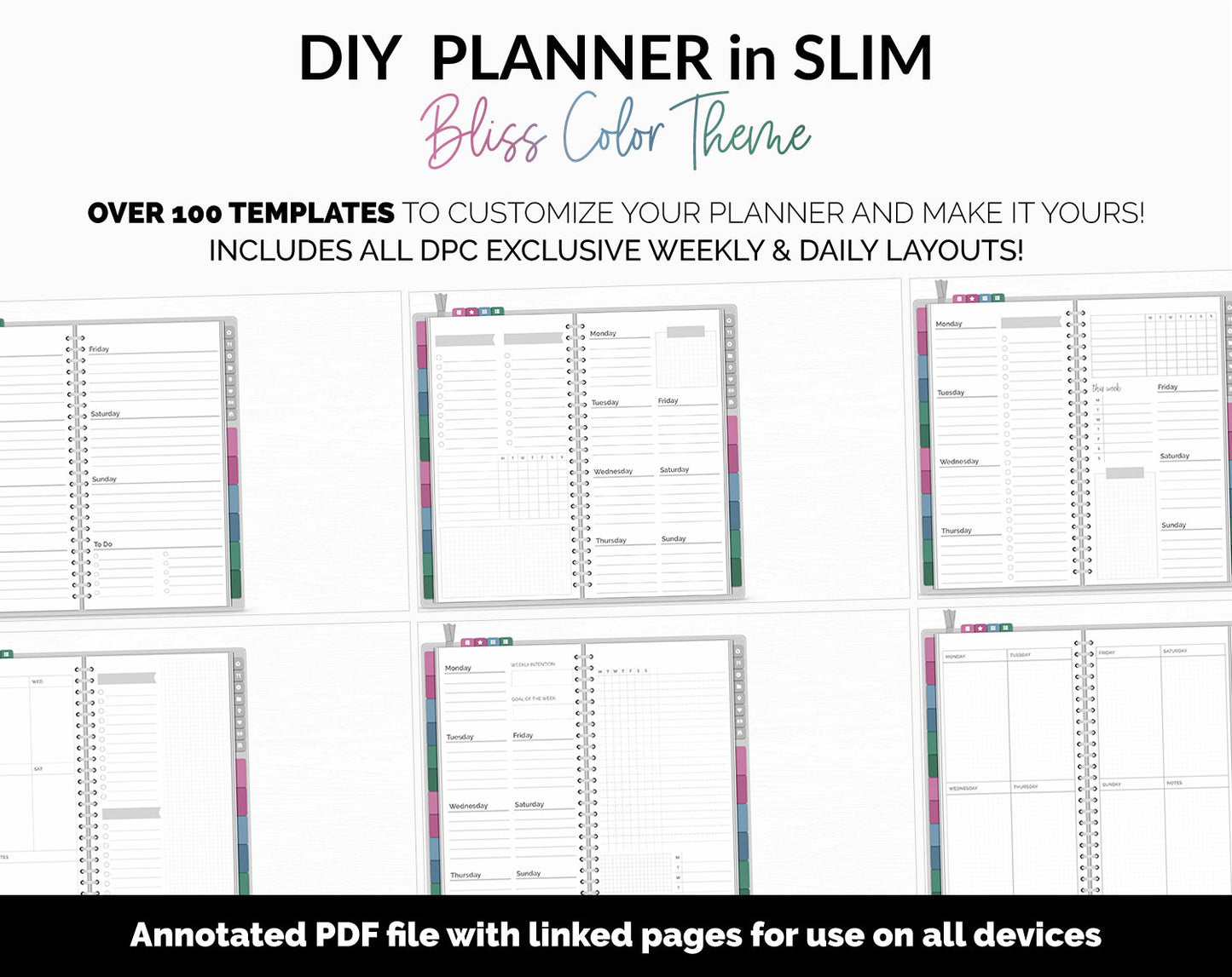 DIY Slim Digital Planner | Bliss Theme | GoodNotes, iPad & Android