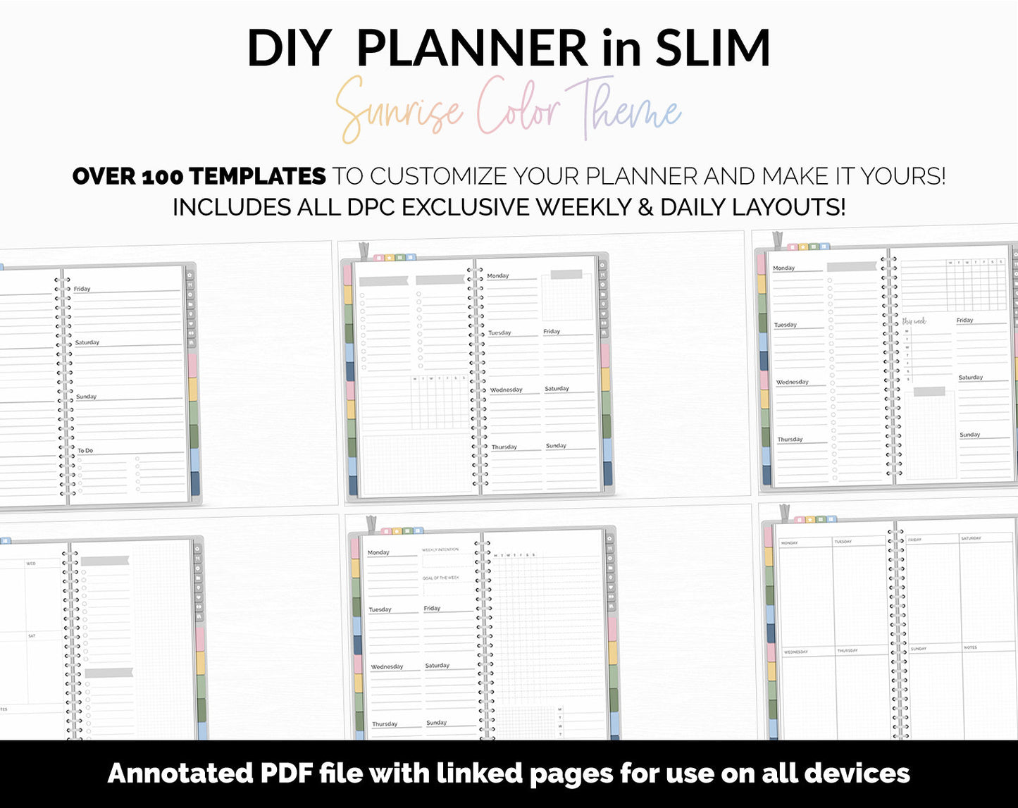 DIY Slim Digital Planner | Sunrise Theme | GoodNotes, iPad & Android