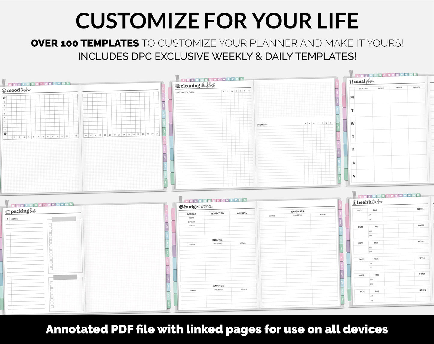 2024 Dated DIY Hybrid Digital Planner | Waves Theme