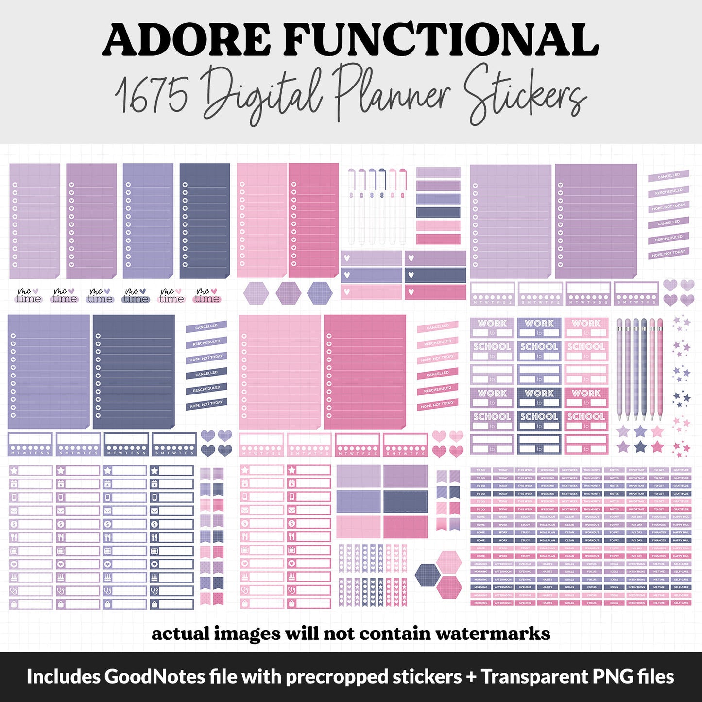 Adore Functional Digital Sticker Set