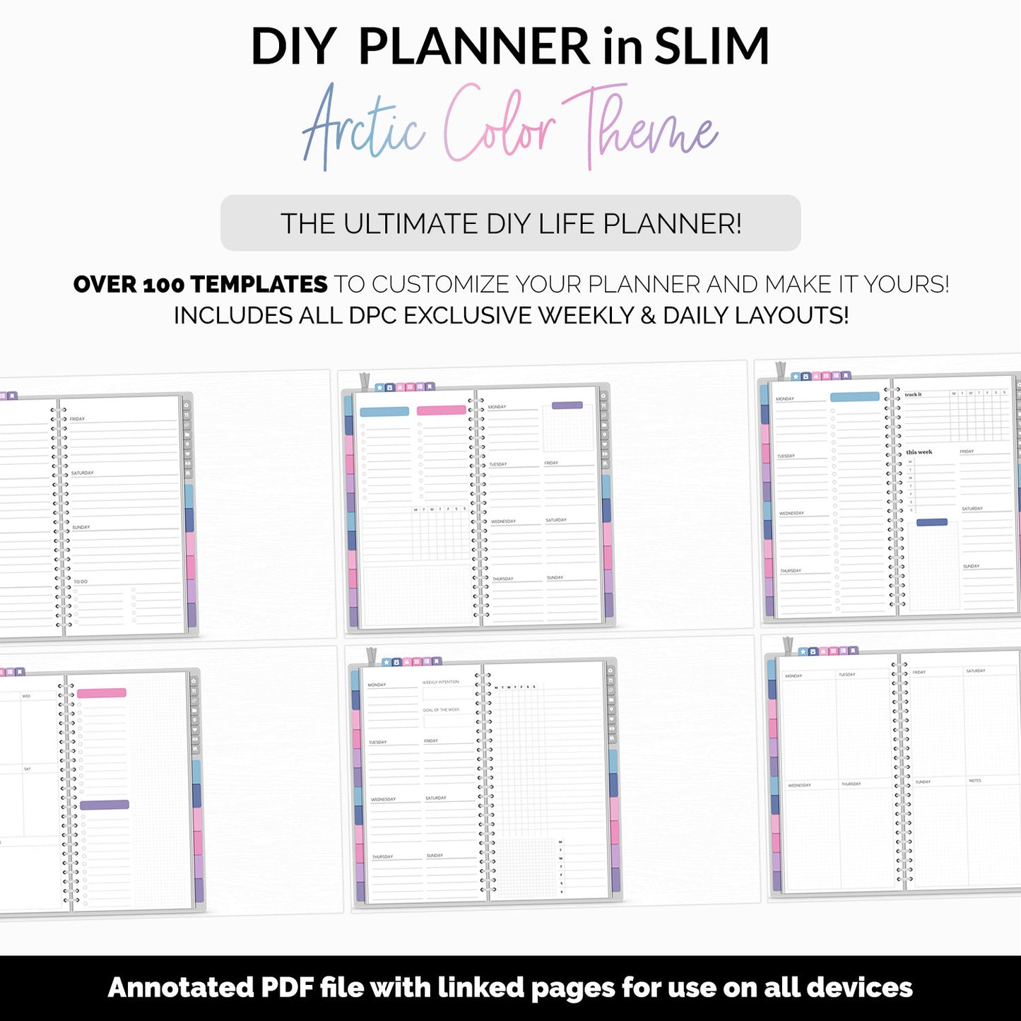 DIY Slim Digital Planner | Arctic Theme | Goodnotes, iPad & Android | Notebook