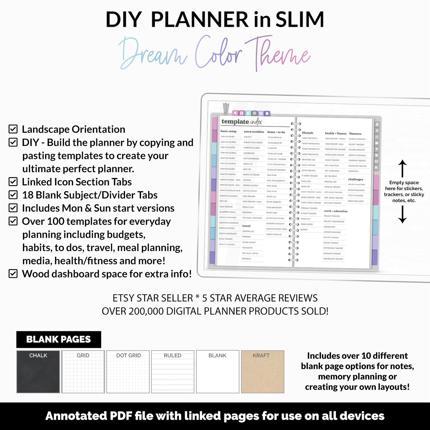 DIY Slim Digital Planner | Dream Theme