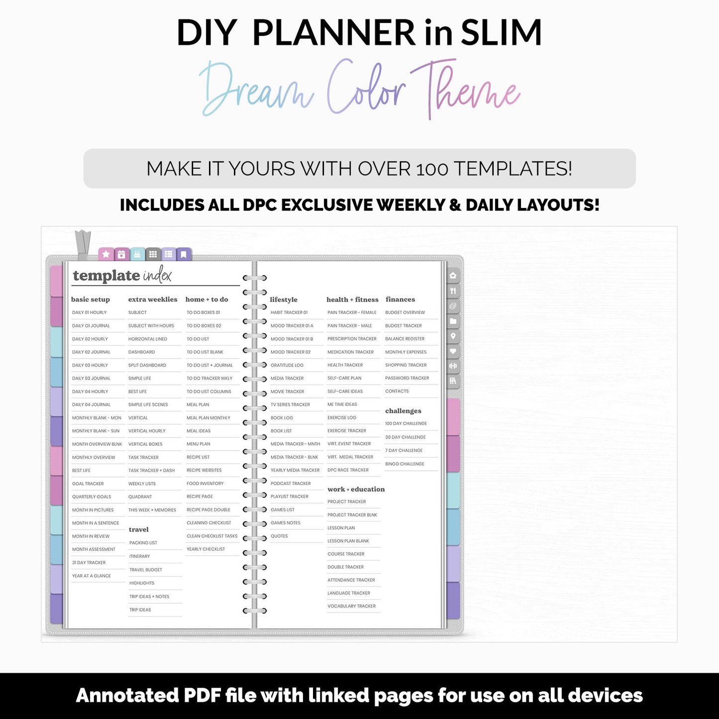 DIY Slim Digital Planner | Dream Theme