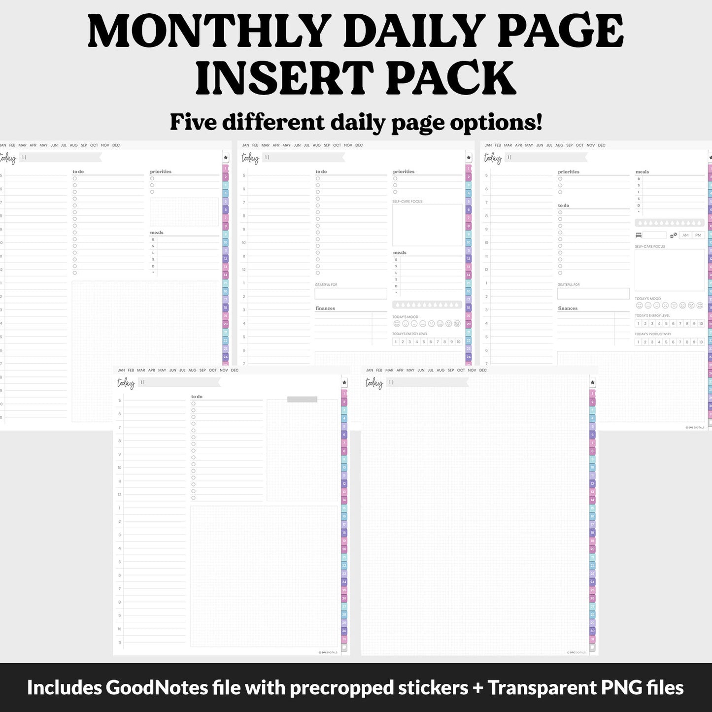 Linked Daily Portrait Digital Planner Insert | Dream Theme
