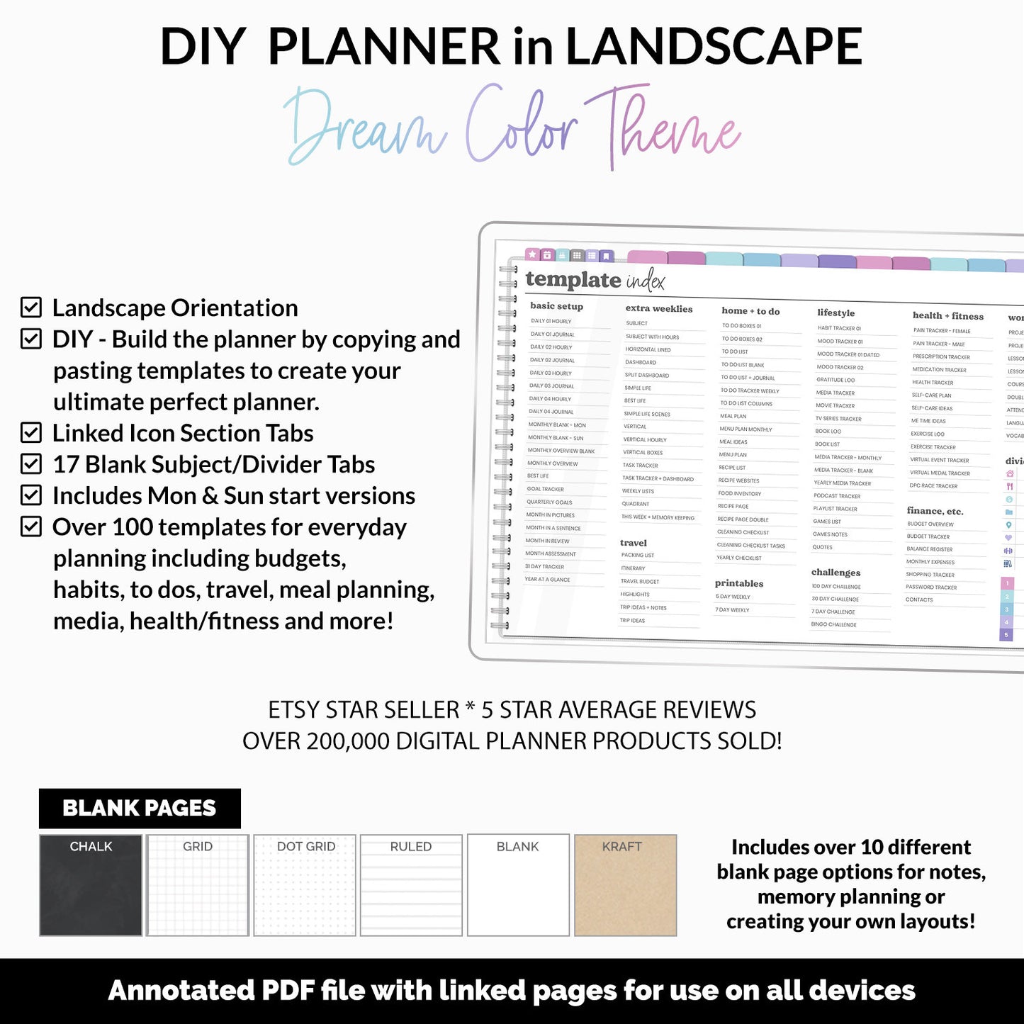 DIY Landscape Digital Planner | Dream Theme