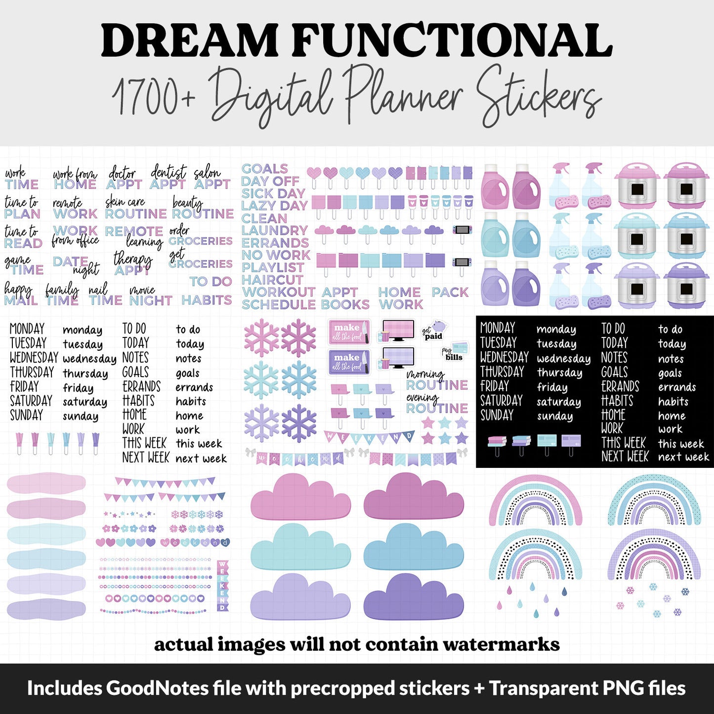 Dream Functional Digital Sticker Set