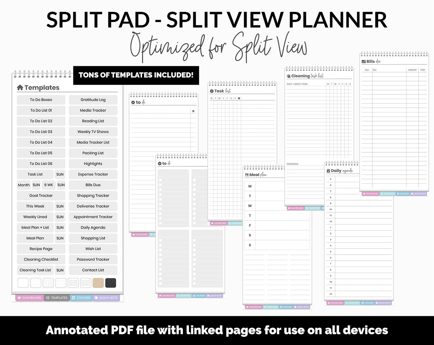 Split Pad | Split View Digital Planner | Dream Theme