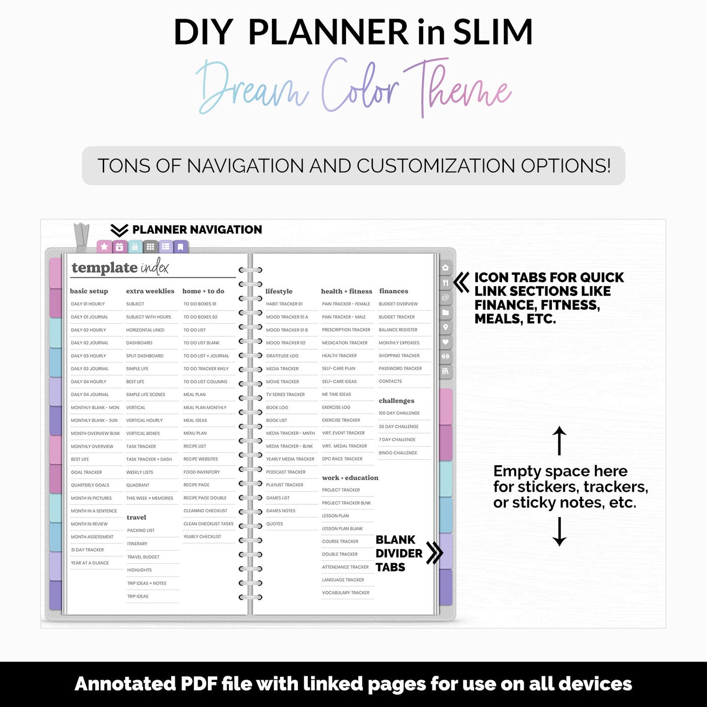 DIY Slim Digital Planner | Dream Theme