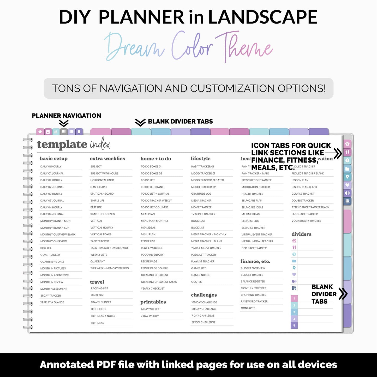 DIY Landscape Digital Planner | Dream Theme