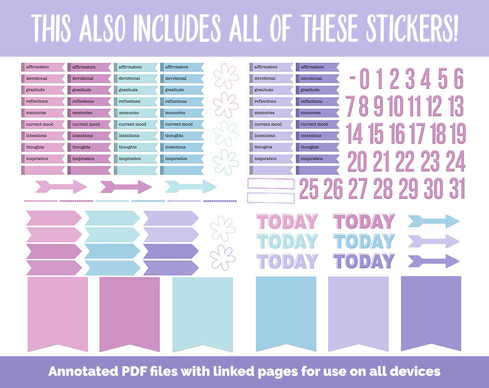 31 Day Digital Journal + Sticker Bundle | Dream Theme
