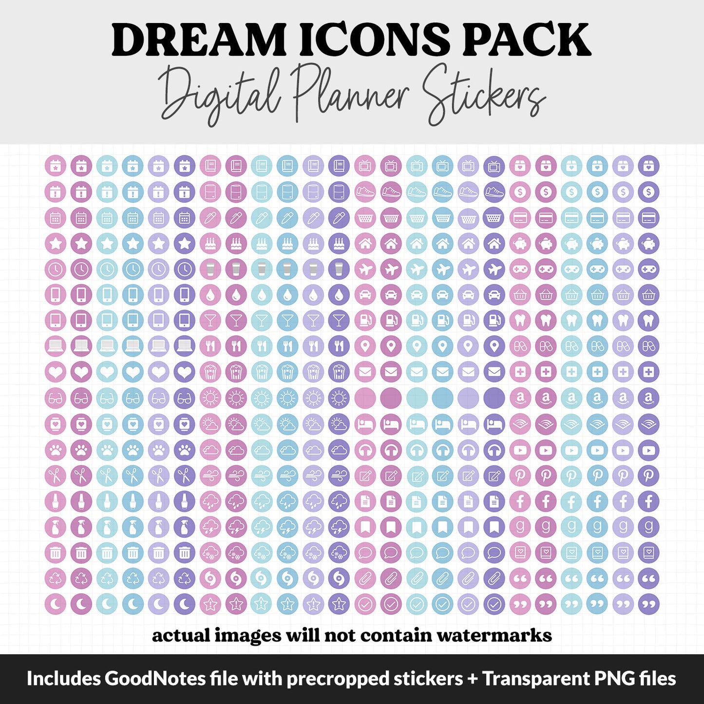 Dream Icons Digital Planner Stickers