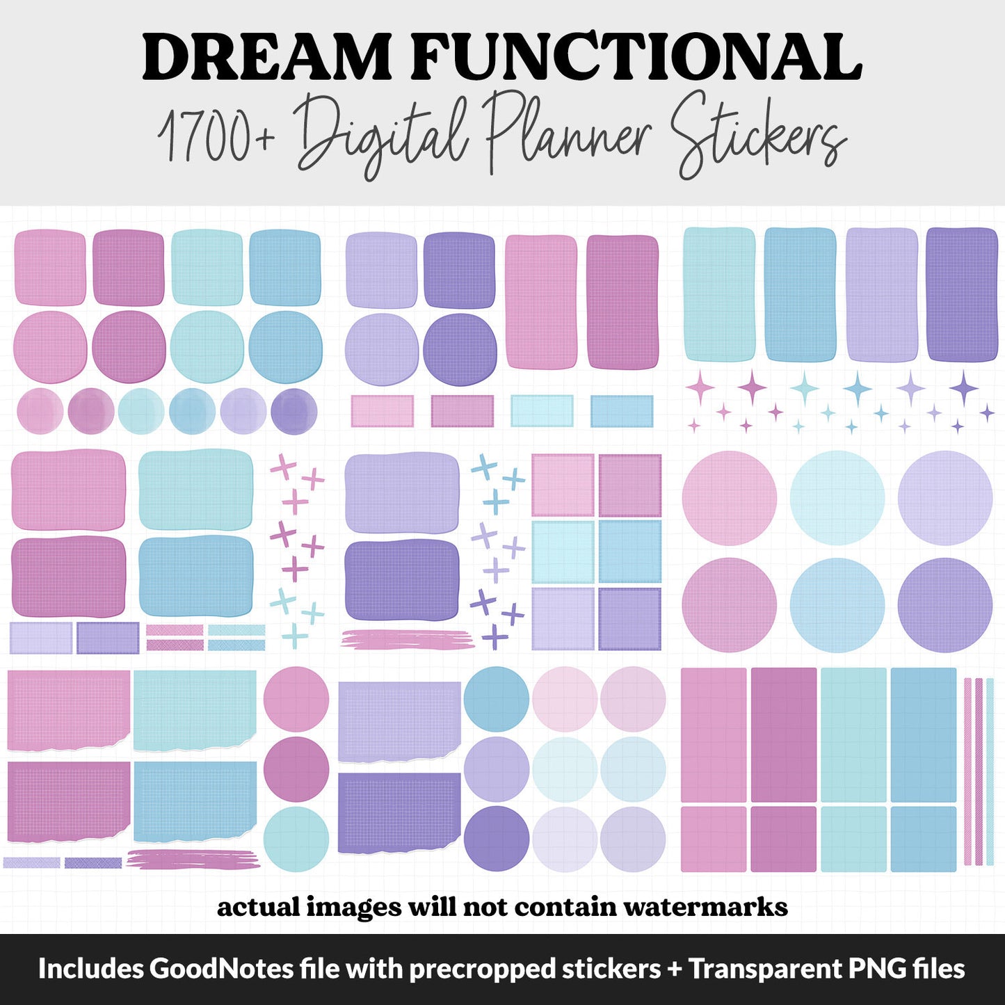 Dream Functional Digital Sticker Set