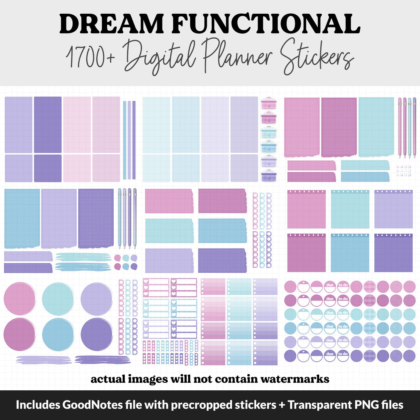 Dream Functional Digital Sticker Set
