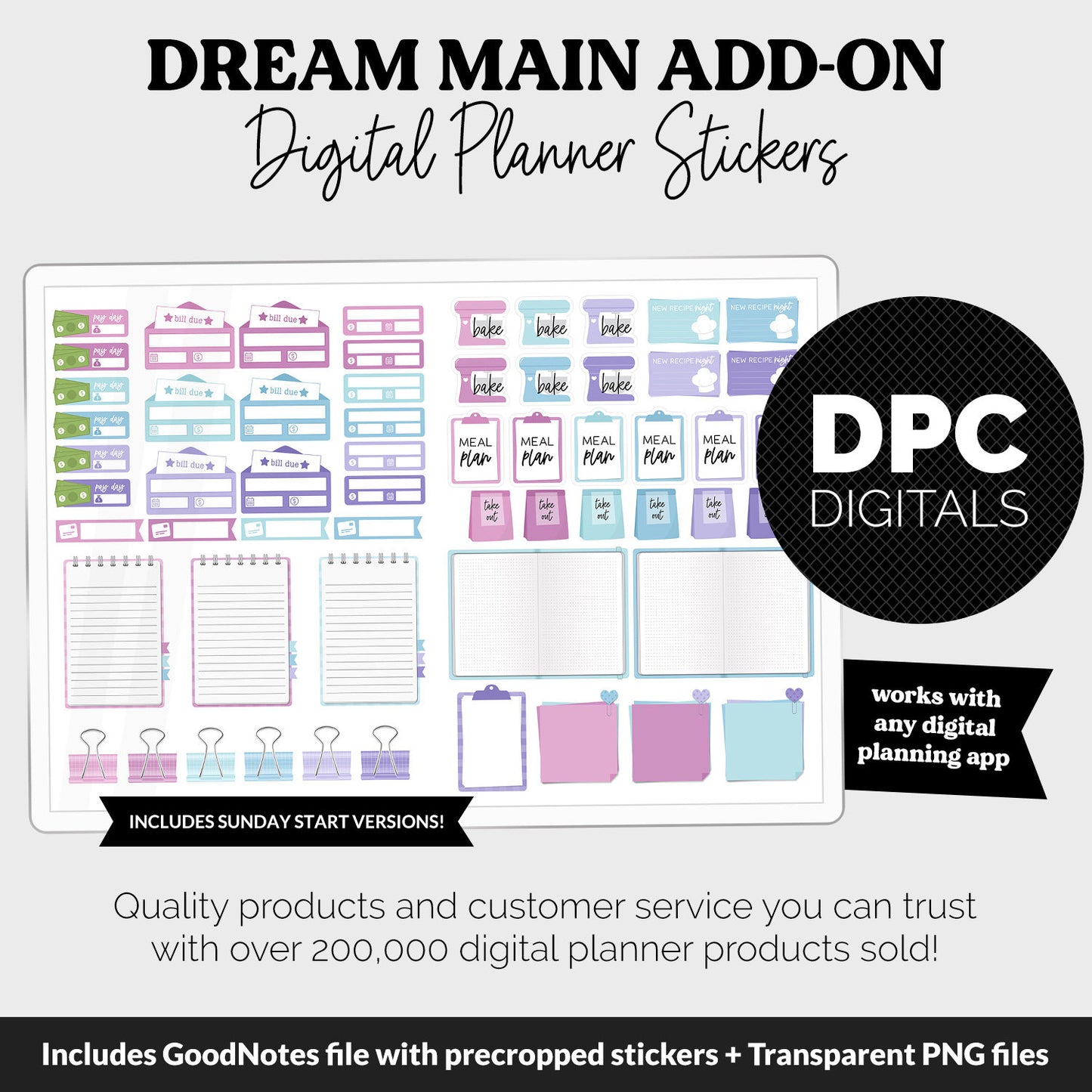 Dream Add-On Digital Stickers