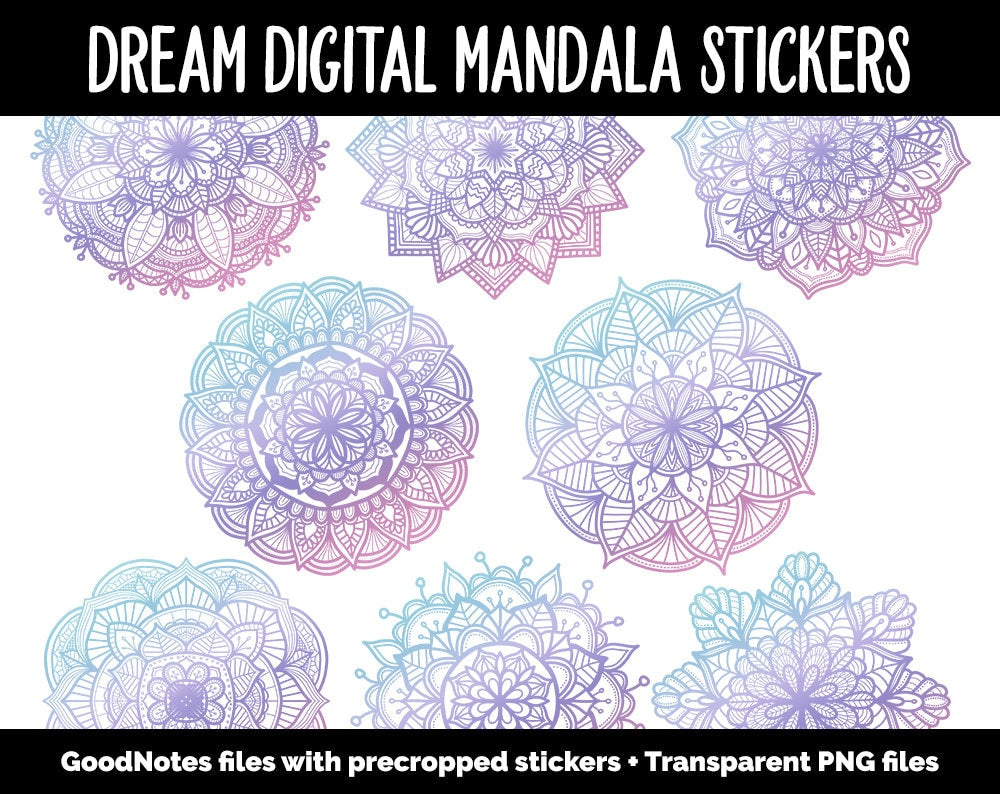 Dream Mandala Digital Planner Stickers