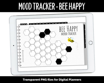 Bee Happy Mood Tracker for Digital Planners