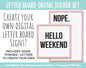 Letter Board Digital Stickers | GoodNotes, iPad and Android | Quotes, Sayings, Lists