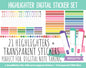 Brights Highlighters & Transparent Washi Digital Stickers | GoodNotes, iPad and Android | Digital Note Taking
