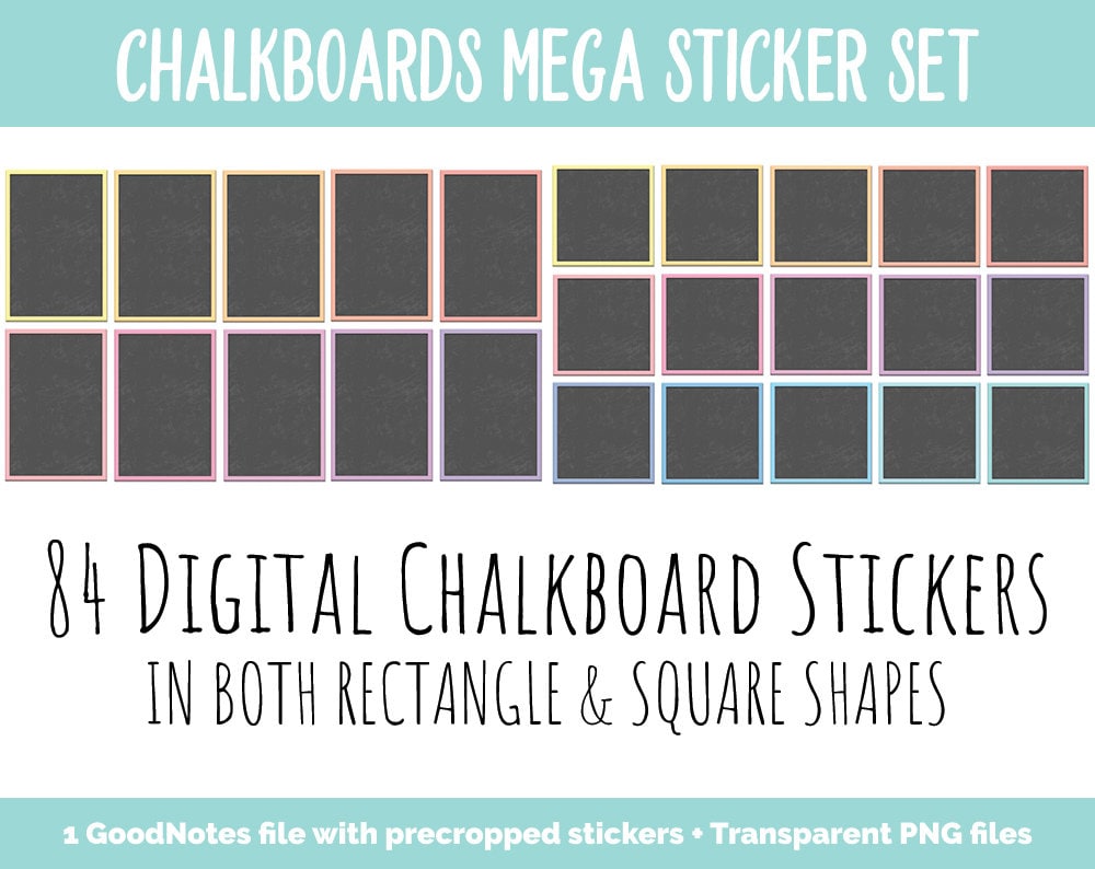 Chalkboard Digital Stickers Mega Pack | GoodNotes, iPad and Android