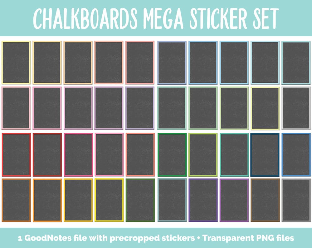 Chalkboard Digital Stickers Mega Pack | GoodNotes, iPad and Android