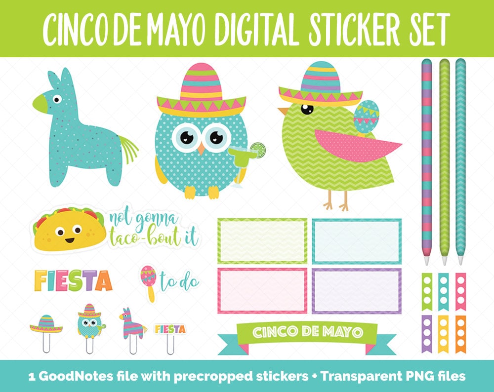 Cinco de Mayo Fiesta Digital Stickers | GoodNotes & iPad