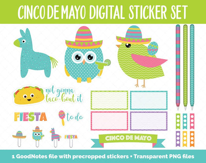 Cinco de Mayo Fiesta Digital Stickers | GoodNotes & iPad