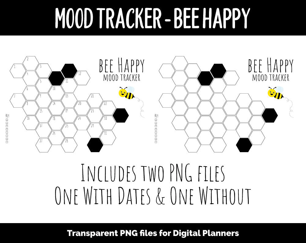 Bee Happy Mood Tracker for Digital Planners