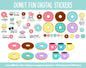 Donut Fun Digital Stickers | GoodNotes, iPad and Android | Donut Puns, Funny, Food