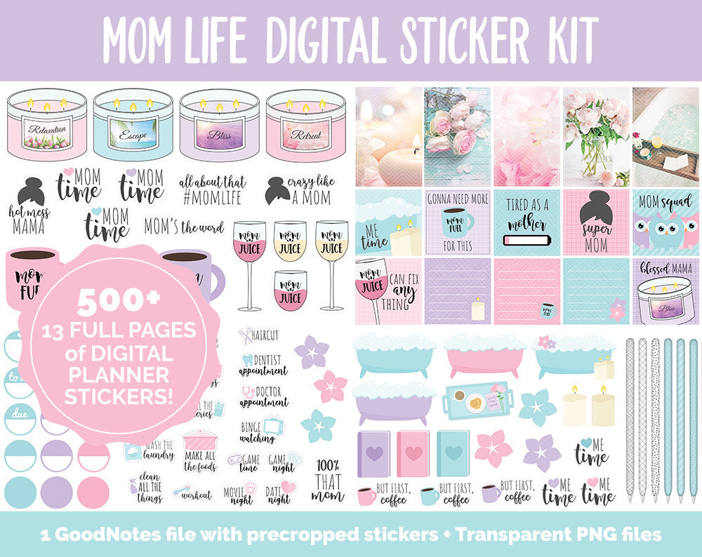Mom Life Digital Stickers | GoodNotes, iPad & Android