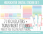 Highlighters & Transparent Washi Digital Stickers | GoodNotes, iPad and Android | Digital Note Taking