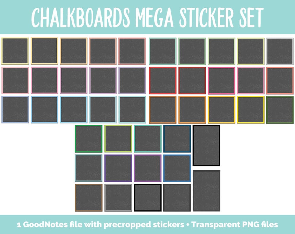Chalkboard Digital Stickers Mega Pack | GoodNotes, iPad and Android