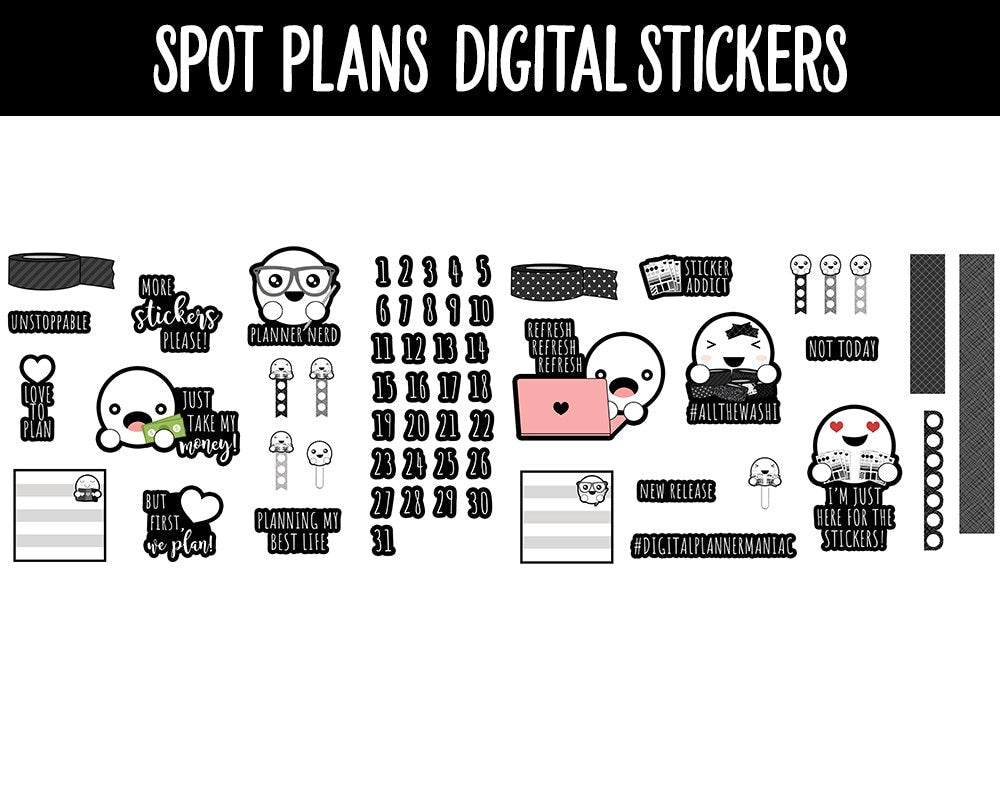 Digital Planning with Spot Stickers | GoodNotes, iPad and Android | Spot, Washi, Stylus, Calendar