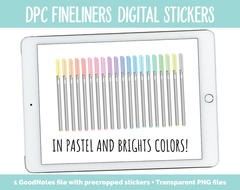 DPC Fineliner Digital Stickers | GoodNotes, iPad and Android | Markers, Pens