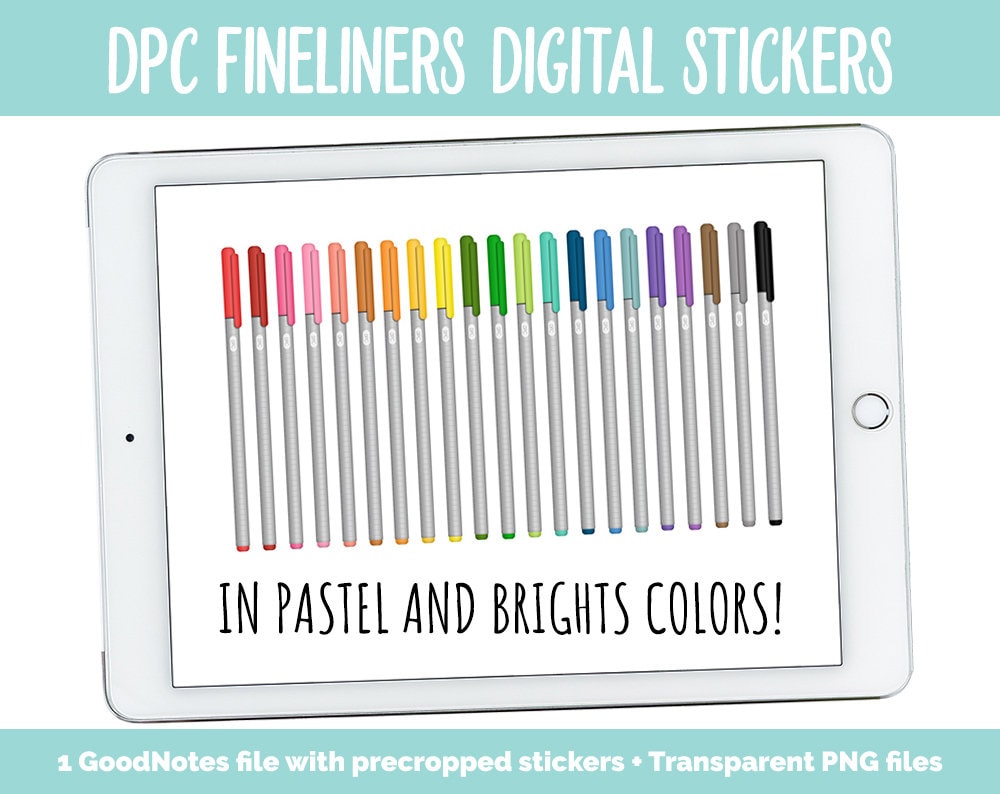DPC Fineliner Digital Stickers | GoodNotes, iPad and Android | Markers, Pens