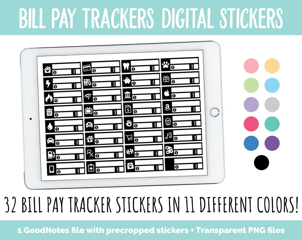 Bill Pay Tracker Digital Stickers