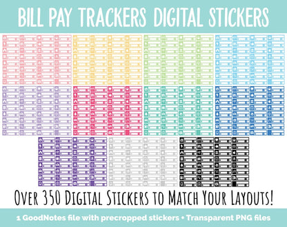 Bill Pay Tracker Digital Stickers