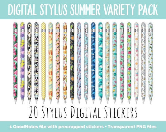 Summer Digital Stylus Stickers | GoodNotes, iPad and Android | Apple Pencil