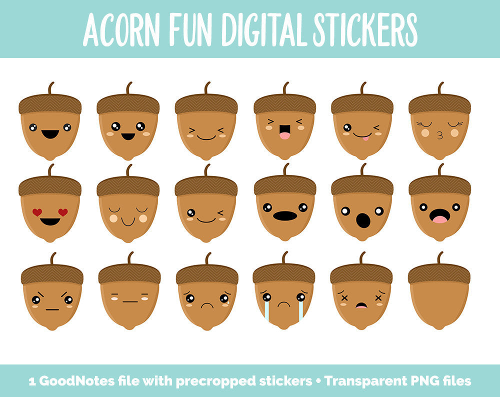 Acorn Fun Digital Stickers