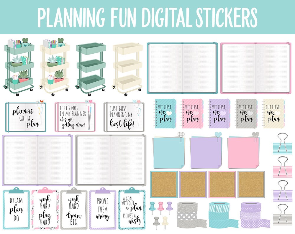 Planning Fun Digital Stickers | GoodNotes, iPad and Android | Digital Planning