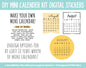 DIY Mini Calendar Digital Stickers Kit | GoodNotes, iPad and Android | Digital Planner, Memory Keeping