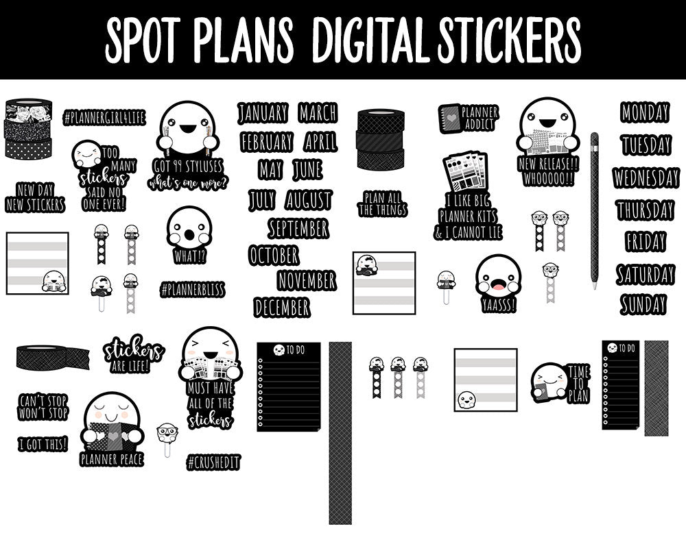 Digital Planning with Spot Stickers | GoodNotes, iPad and Android | Spot, Washi, Stylus, Calendar