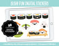 Sushi Fun Digital Stickers | GoodNotes, iPad and Android | Emoji, Mood Tracker, Kawaii, Food